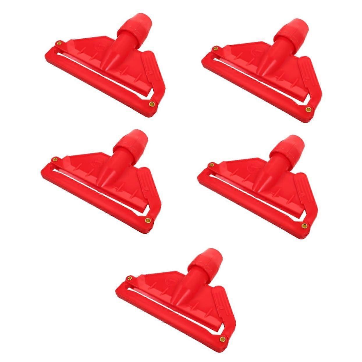 5pcs Durable Plastic Mop Head Clamp with Quick Release Lock for Easy Wet Mop Replacement
