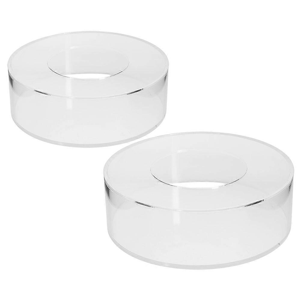 2Pcs Clear Acrylic Fillable Cake Stand Cake Riser Cake Round Display Riser Display Stand