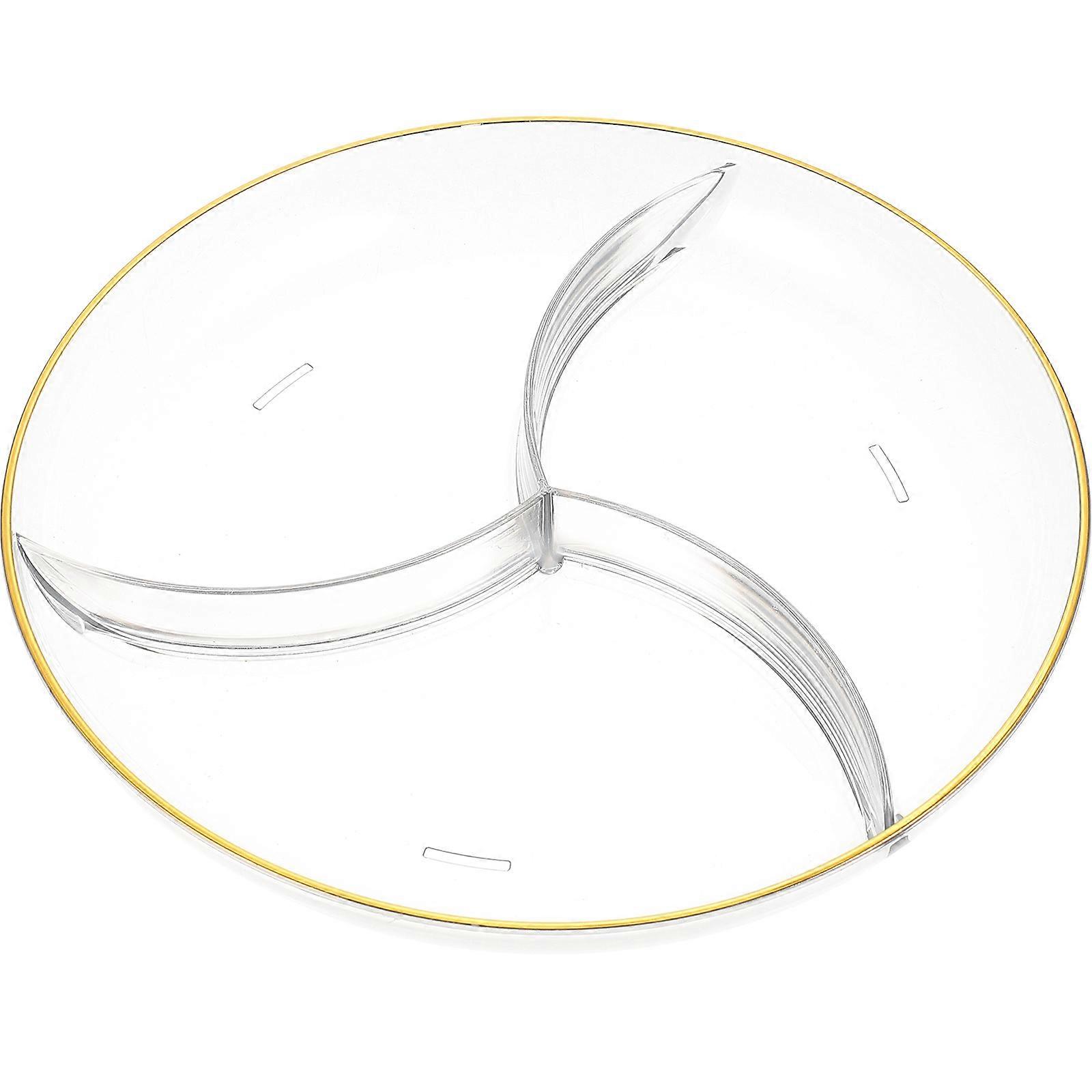 Fruit Plate Three-Grids Plate for Snack Serving