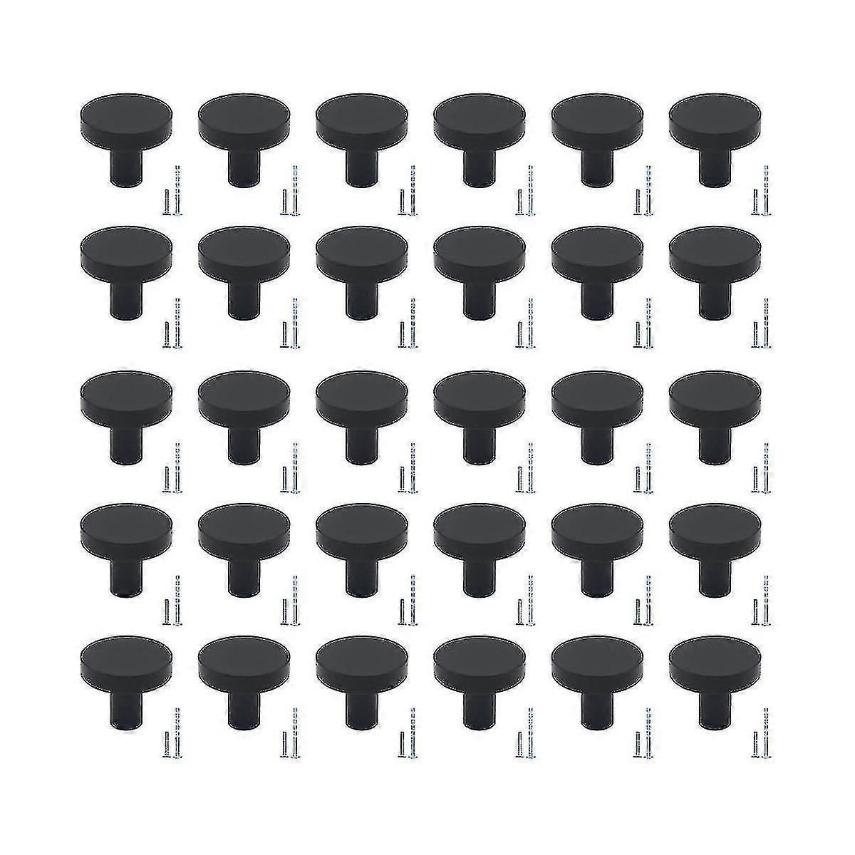 30pack Cabinet Knobs, Solid Dresser Knobs Drawer Knobs Kitchen Cabinet Knobs, Single Hole Knob Compatible with-dwdz
