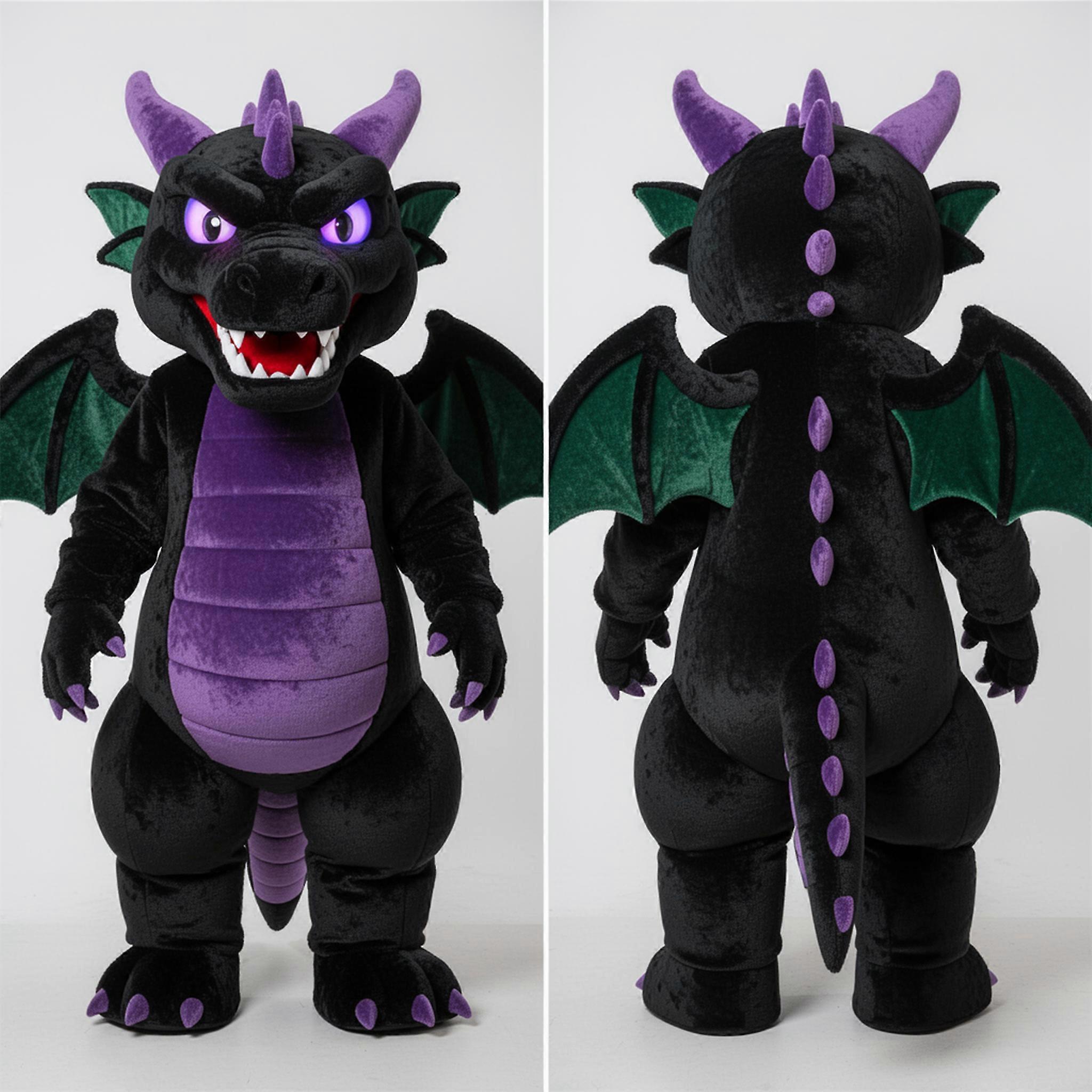 MASTICOT Black Menacing Dragon Mascot