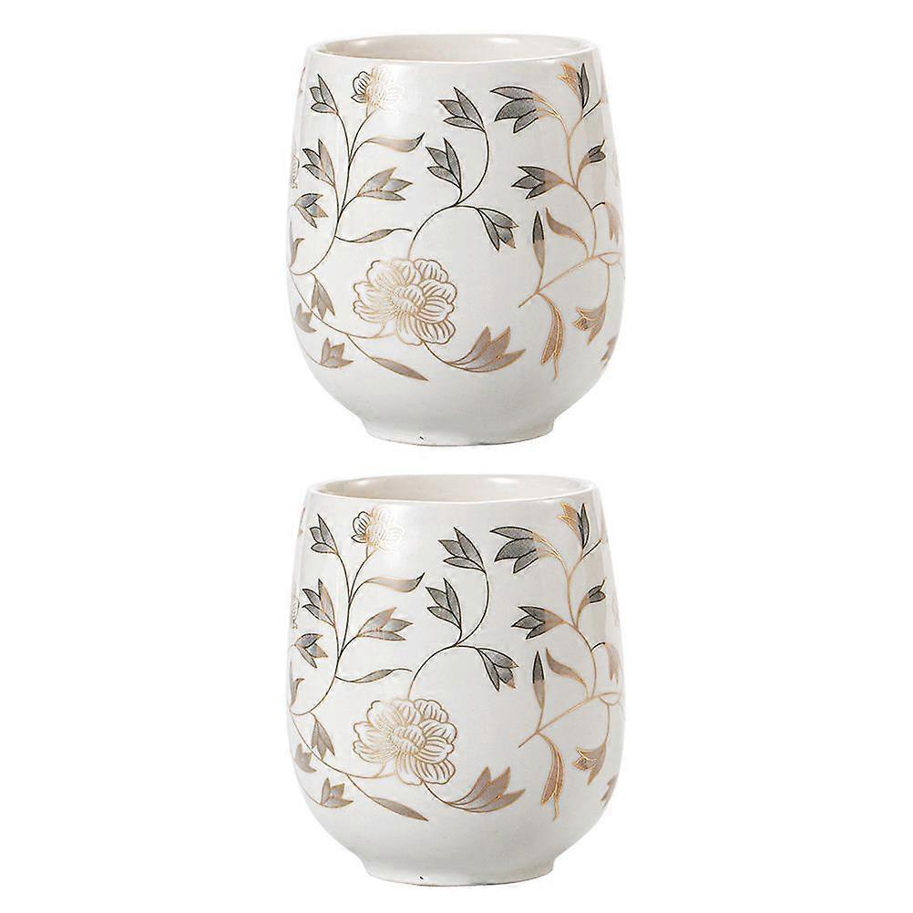 Japanese Ceramic Tea Cups Delicate Teaware for Drinking 2Pcs