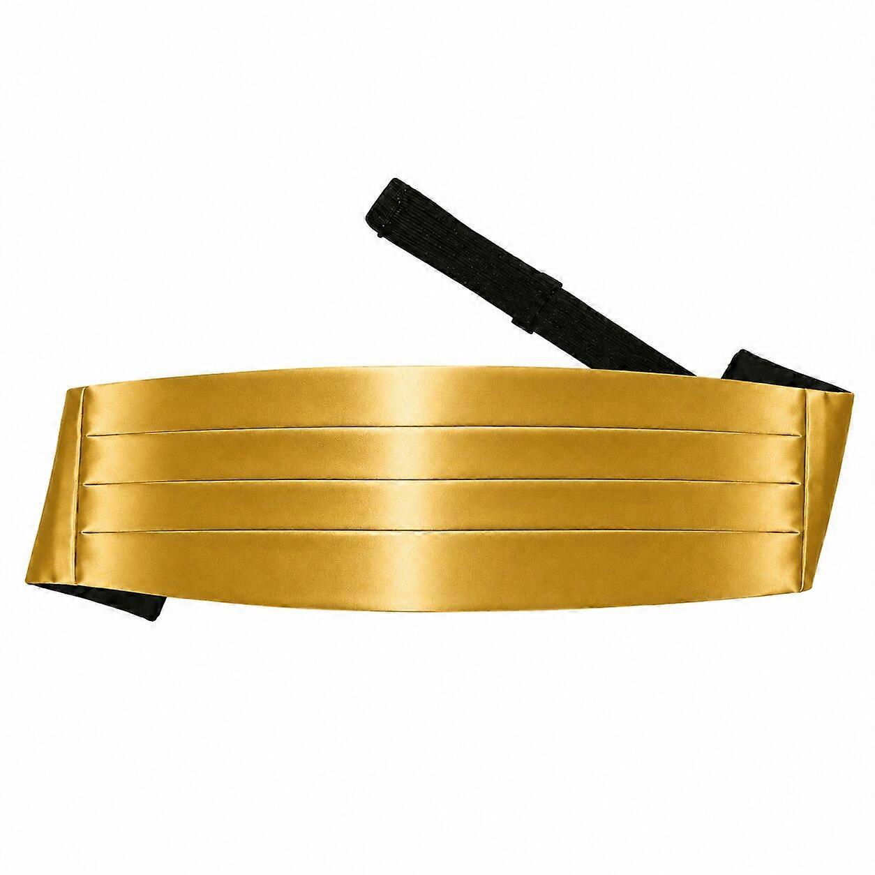Gold-Plain Satin Kummerbund