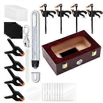 53-Piece Card Repair and Maintenance Tool Set - Includes Heating Pen and Fixing Clamp, Comes with A Wooden Storage Box-SFYGV