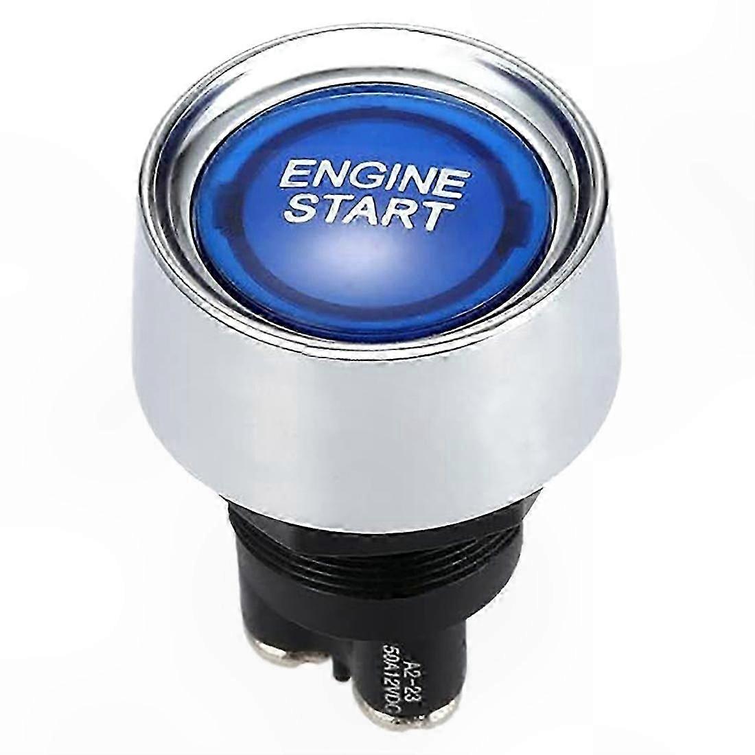 Blue LED Engine Start Button for Cars DC 12V-24V Ignition Switch with Light