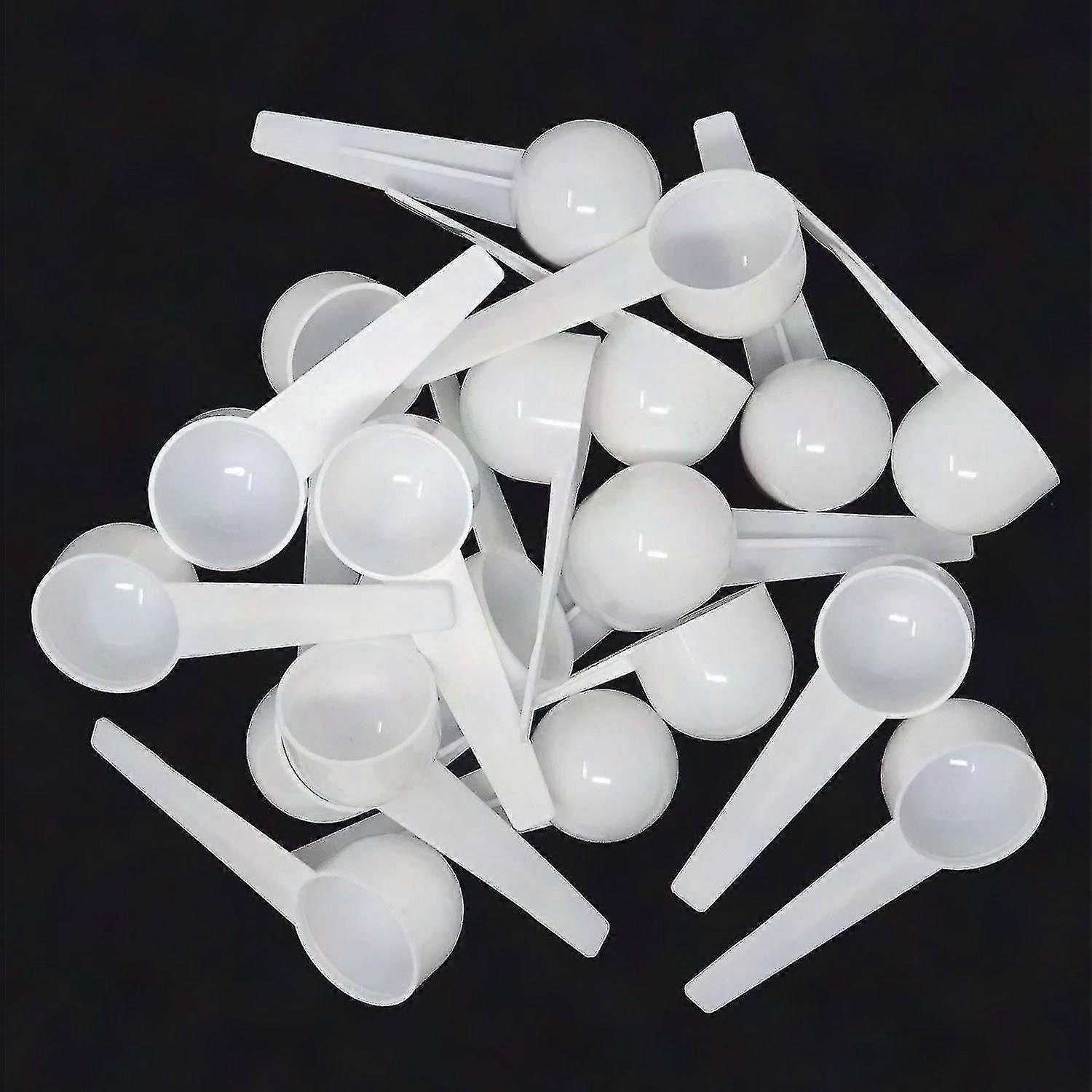 20pcs 10ml White Plastic Measuring Spoons Scoop for Kitchen Baking Cooking