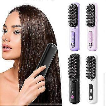 Wireless Hair Straightening Brush, Efcompatible withtless Mini Styling Tool, Fast Heating Cordless Hair Brush compatible with Easy Use