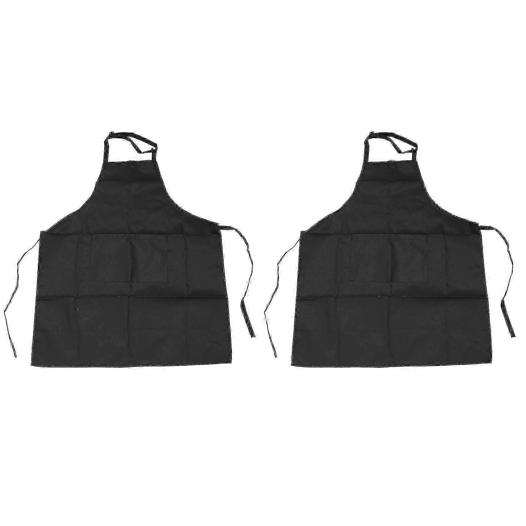 Black Adjustable Bib Apron 2-Pack