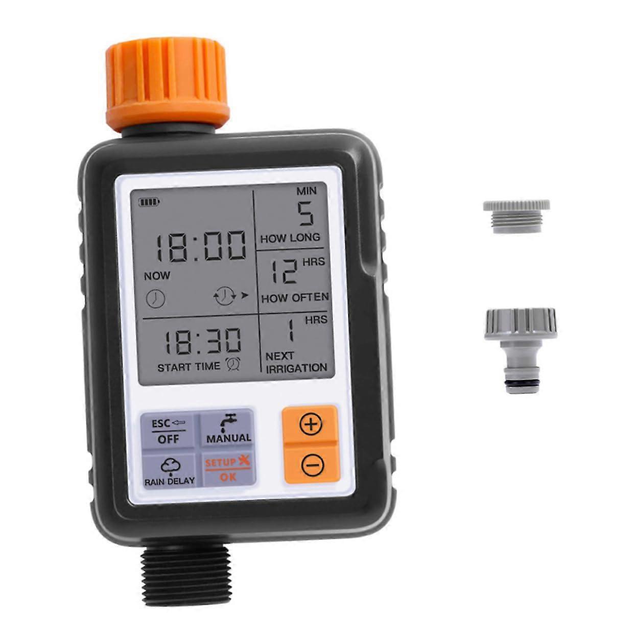Automatic Garden Irrigation Timer with LCD Display, Smart Watering Schedule and Rain Delay Function