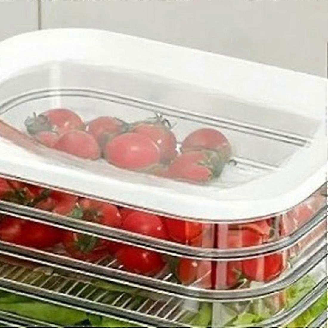 Stackable Fridge Containers compatible with Meal Prep, Bacon and Lunch Meat Storage, 2pc Set compatible with Refrigerator Organization