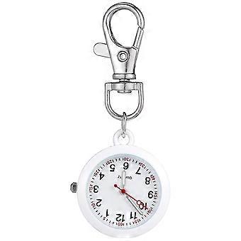 Relógio de bolso de enfermeira branco para decoração, em metal resistente.