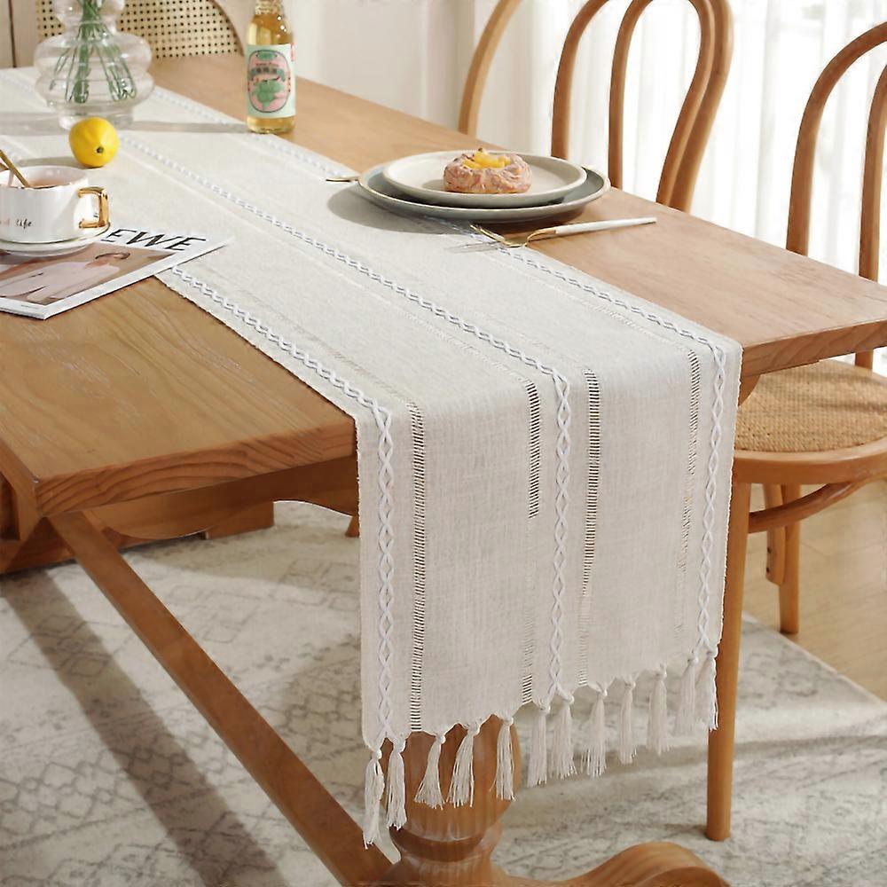 Table Runner Beige Boho Polyester Odorless Table For Office And Study Use