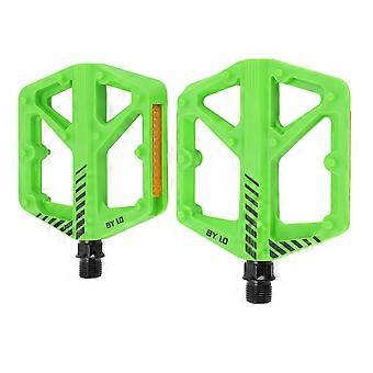 Bike Pedal Boron Steel Axle Nylon Fiber Non Slip Toothed Nail Design Road Bike Flat Pedal Green