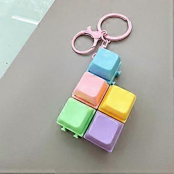 Fingertip Pressing Key Keychain Stress-Relieving Finger Keyboard Keychain Fidget Decompression Stress Relief Keyboard Clicker