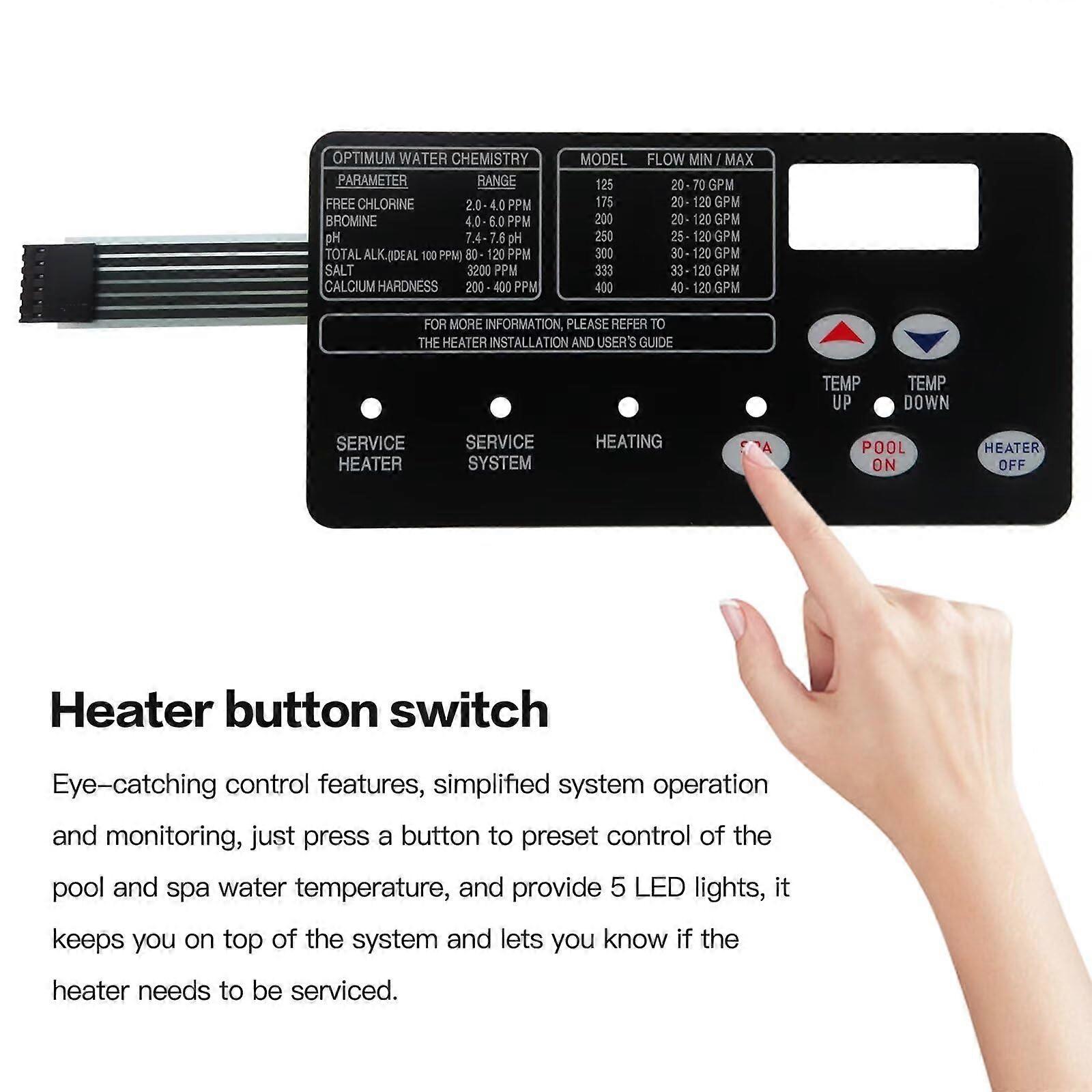 Membrane Pad Replacement for MasterTemp Pool Heater with Responsive Touch Control and Easy Installation