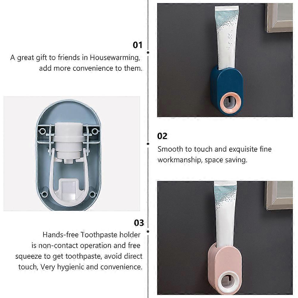 Wall Mounted Toothpaste Dispenser 2Pcs Bathroom Toothpaste Holder Rack