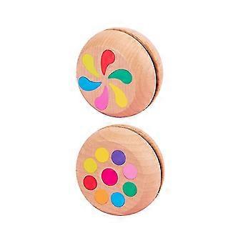 2 Pcs Wooden Yoyo Ball Toy for Kids, Smooth Surface Portable Indoor Outdoor Toy, Fun Gift for Children and Yoyo Lovers, 6x6x3.5cm