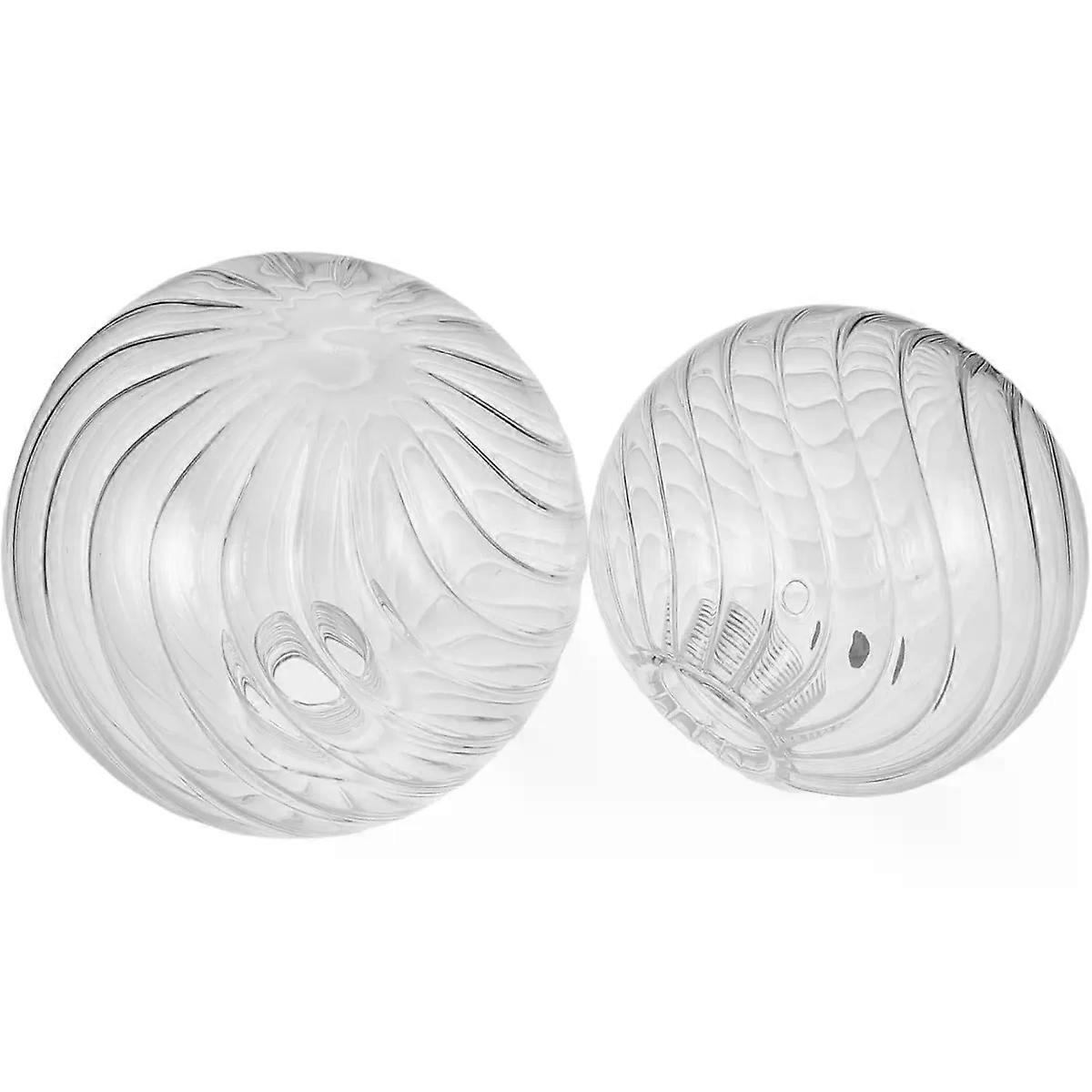 Glass Globe Lampshade Replacement Round Bubble Rotating Shade 2pcs