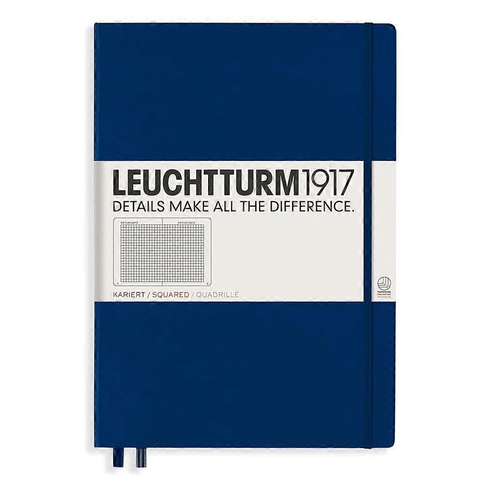 NAVY Leuchtturm Premium Quality Hardcover Master Classic Squared Notebook A4+