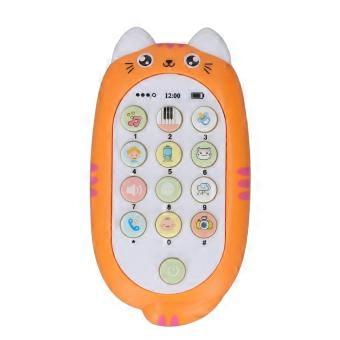Baby Cell Phone Toy Teething Phone with Multi Music Effect Songs Lights for 1 Year Old Girl Gifts Boys Orange