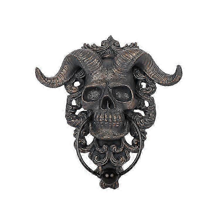 Edgy Sheep Skull Resin Wall Decor Knocker