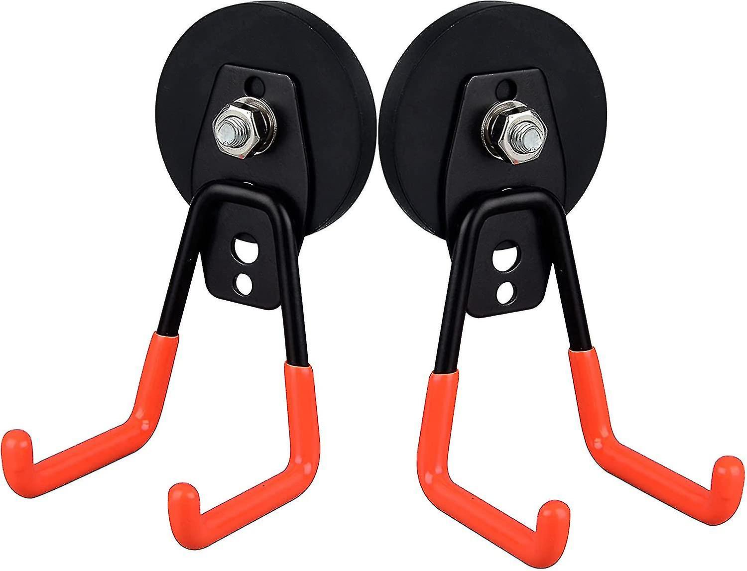 2pcs Garage Magnetic Hooks, Large Storage Magnetic Hooks Heavy Duty, Strong Magnets Metal Utility Hooks