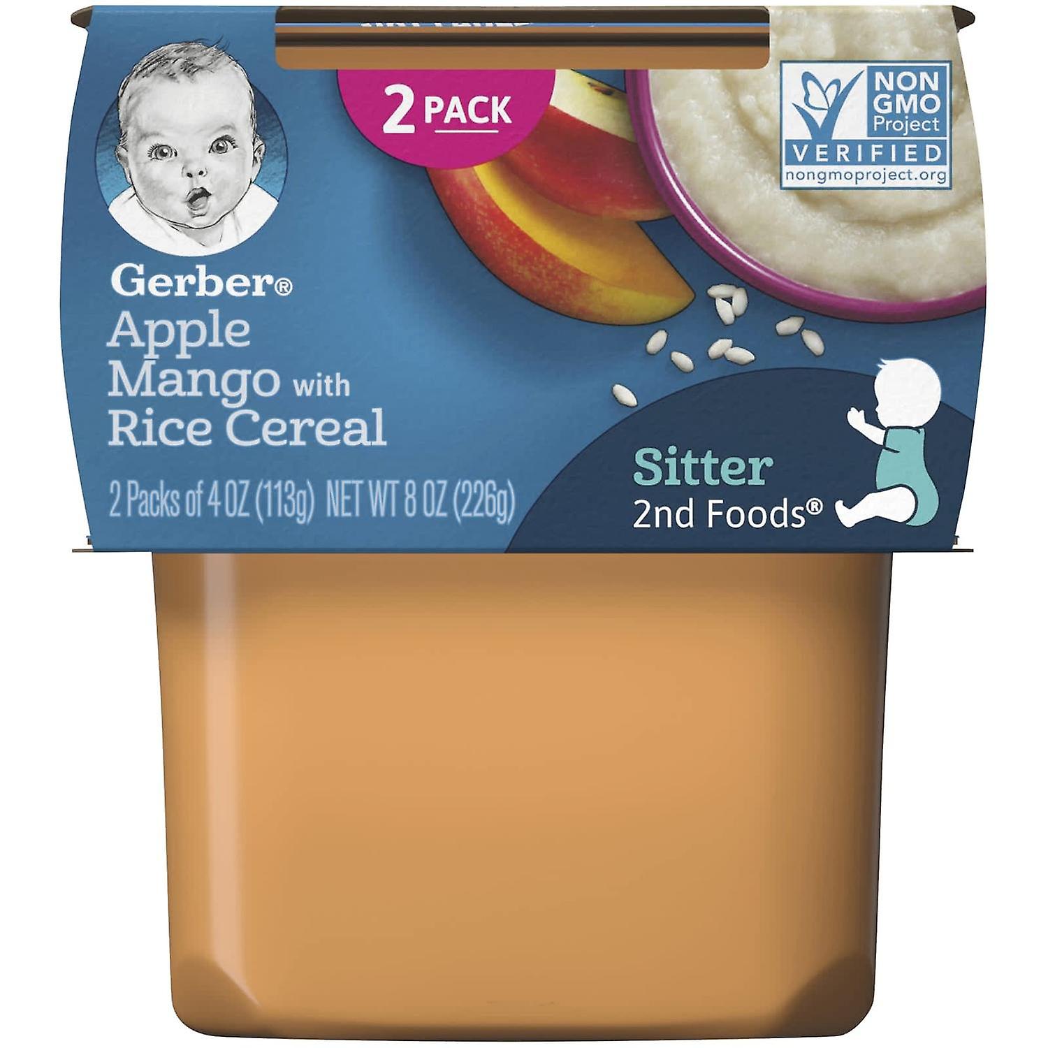 Gerber, Apple Mango with Rice Cereal, 2nd Foods, 2 Pack, 4 oz (113 g) Each