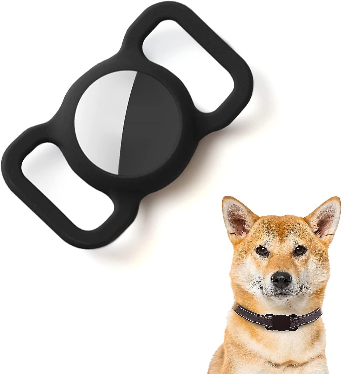 Housse de protection en silicone, couverture anti-rayures et anti-perte, support pour accessoires de collier pour chien et chat, noir