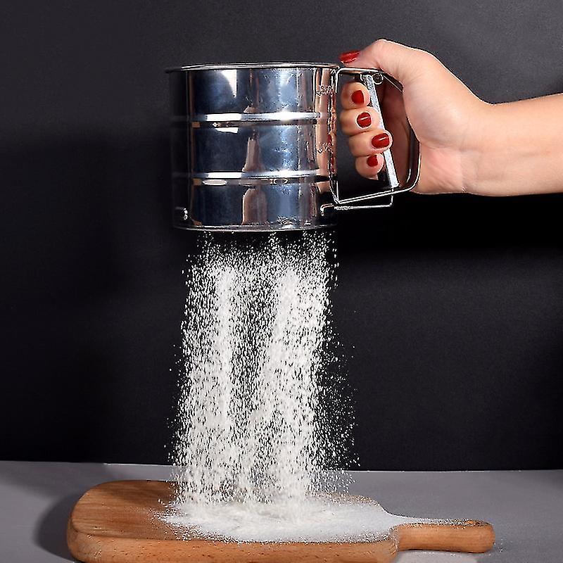 Sieve Flour Sieve With Rotating Lever Stainless Steel For Pastry Cake ...