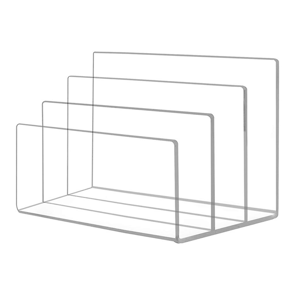 Cosmetics Organizer Holders 3 Sections Clear Acrylic Bookends Decorative Bookend