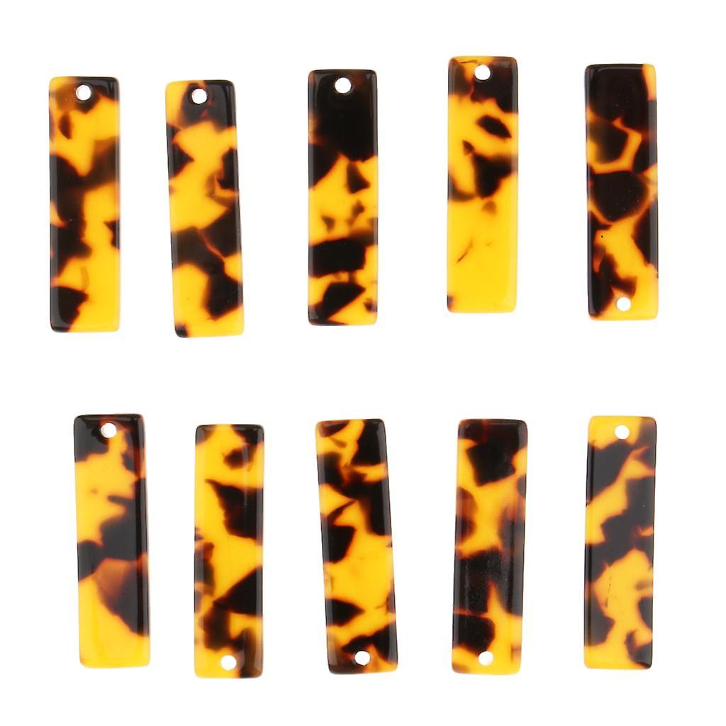 10Pcs Rectangle Earring Pendant DIY Jewelry Finding Making Crafts Brown