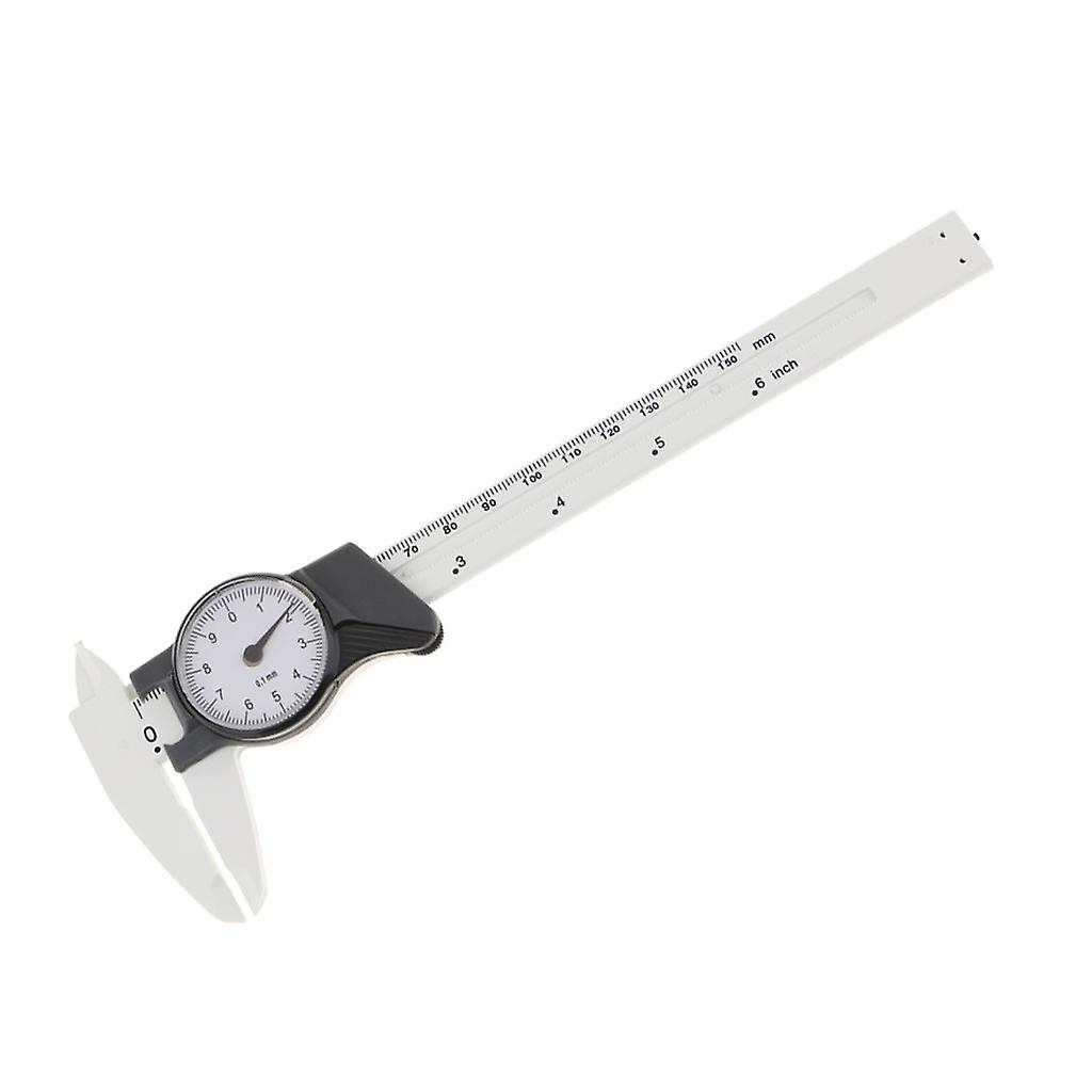 150 mm 6 inch Dial Caliper Plastic Vernier Meter Outside Inside   Black