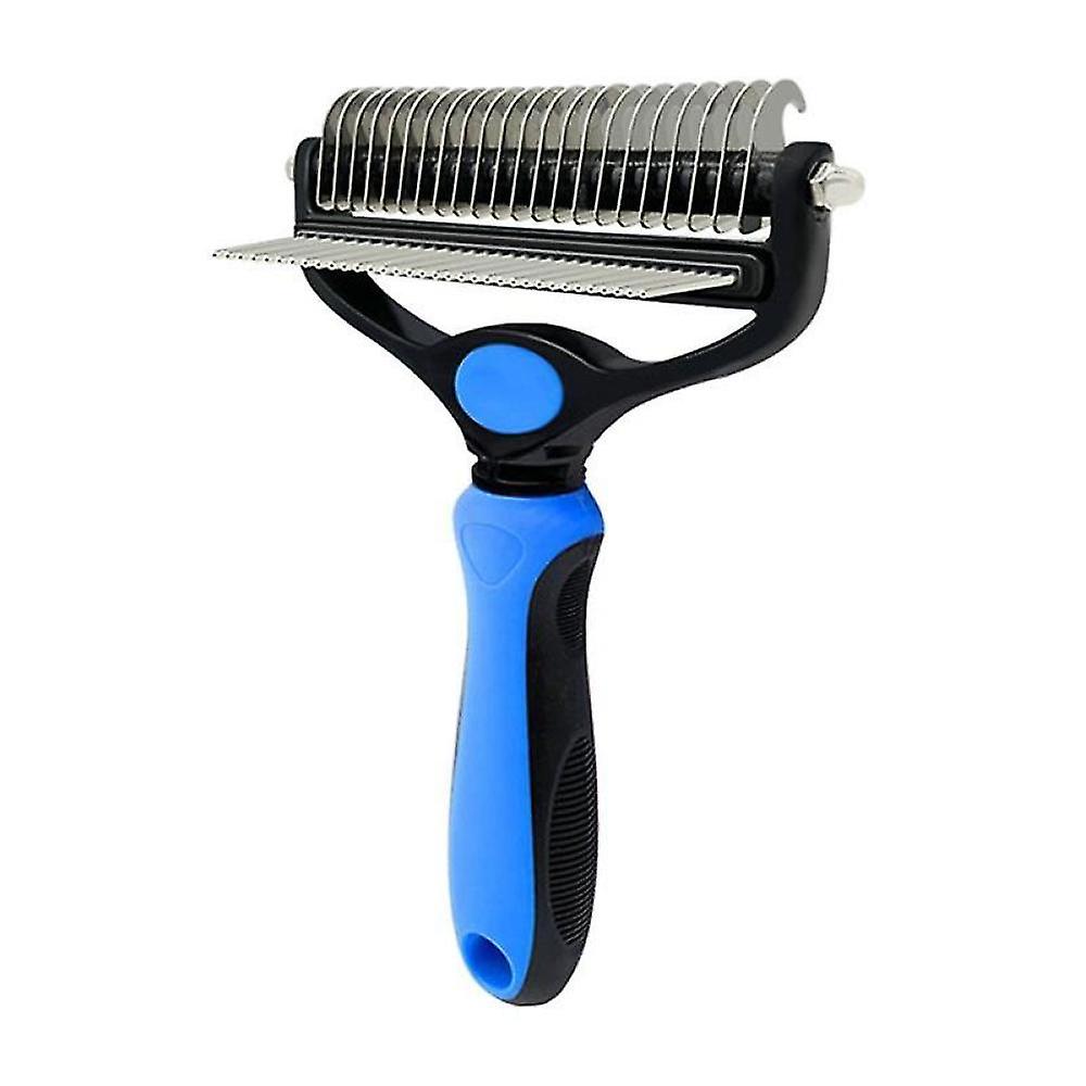 Dog Comb Rake 2 In 1 Safe Double-sided Comfortable Handle Brush Large