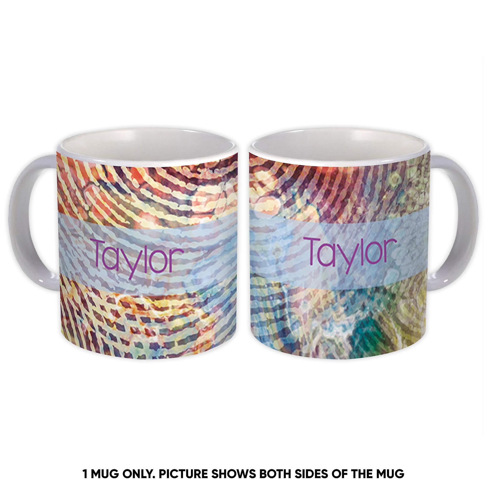 Geschenkbecher: Fingerabdruck Batikfarbe Bunt