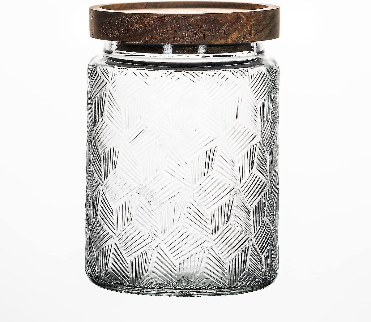 700ml Bamboo Lid Storage Containersairtight Glass Jars With Lids For Coffee,and Sugar Decorative Storage Jars For Kitchen Counter