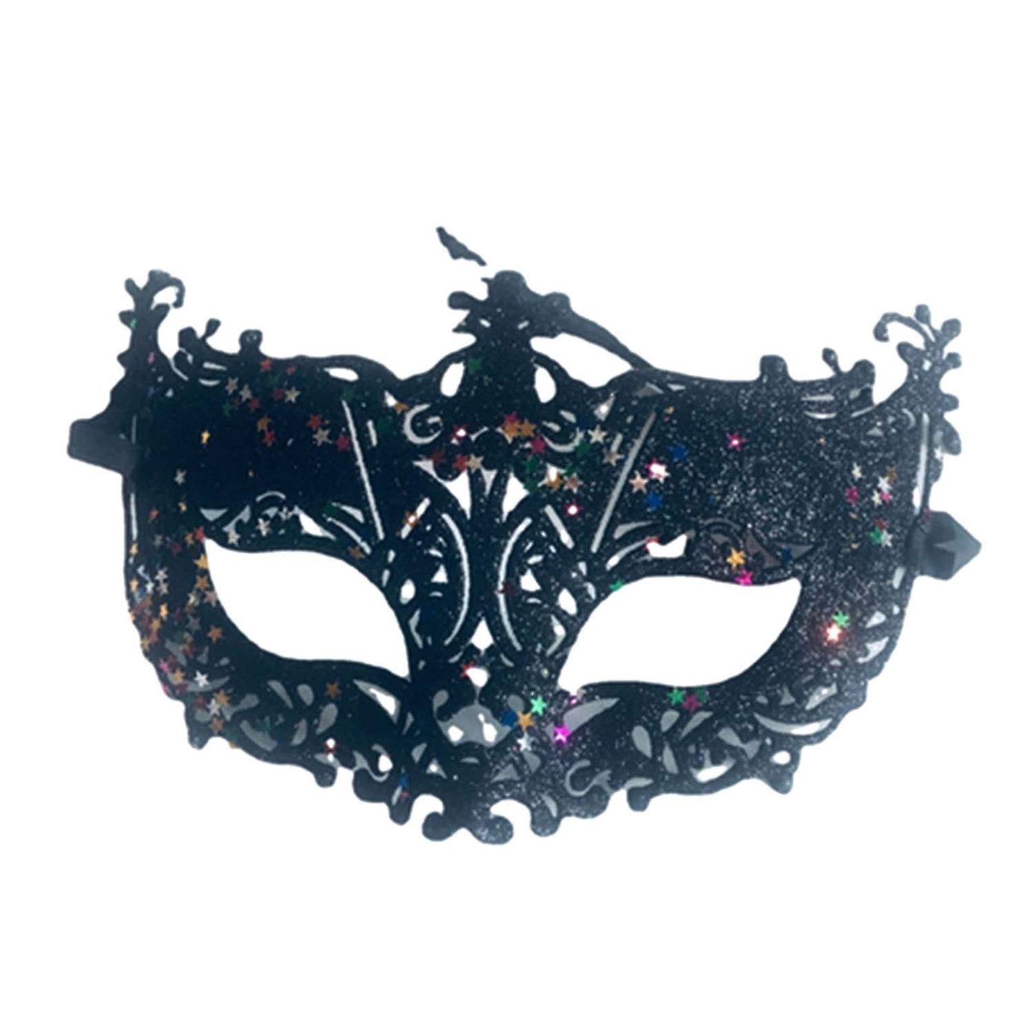 Masque Non-fading Fall Resistant Anti-Scratch Lace Up Half-face Decoration Fox Sequins Hollow Out Co