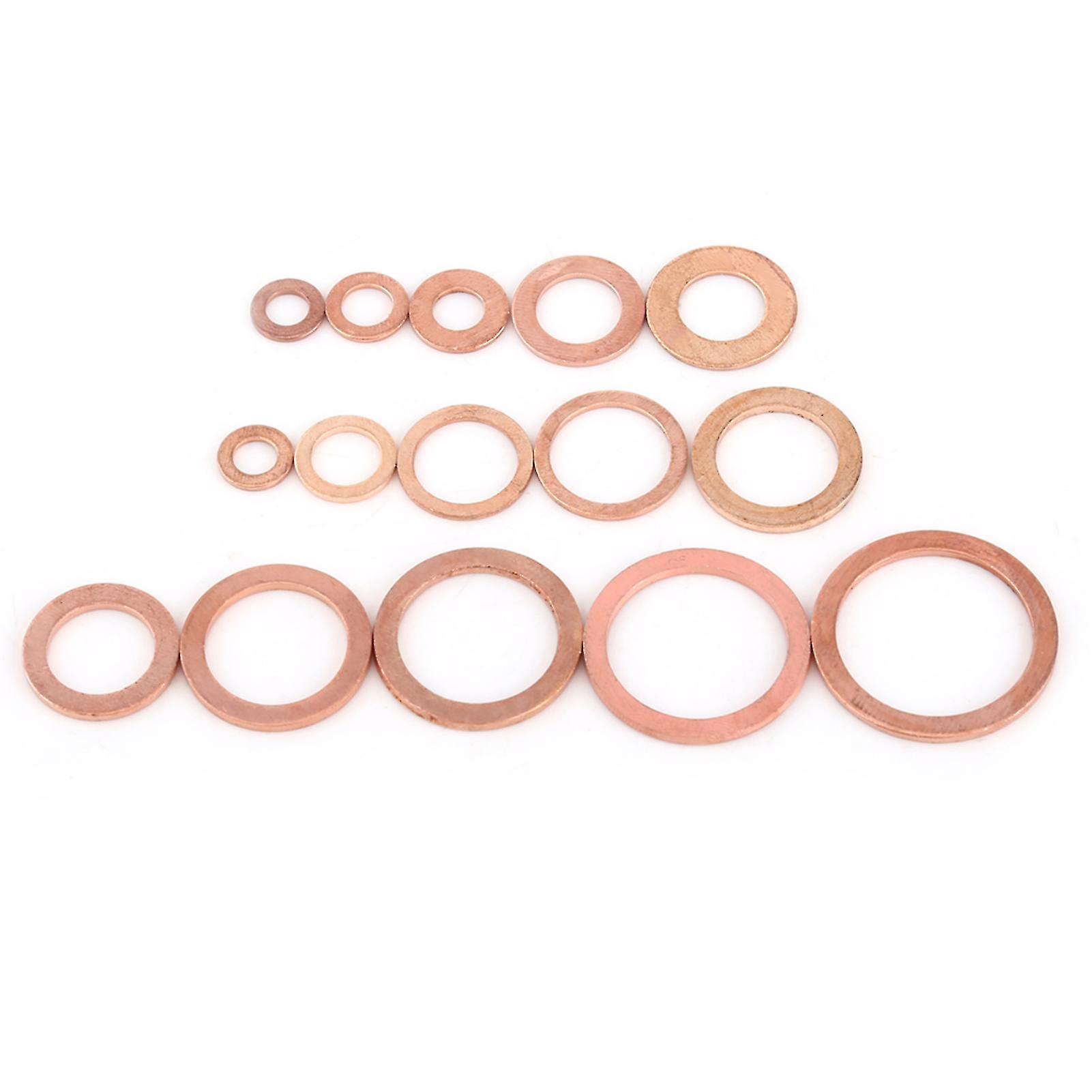 150pcs Copper Flat Washers Assortment Set 15 Sizes M5-M22