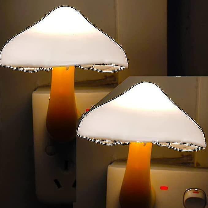 2-pack Decorative Plug-in Sensor Bedside Lamp Led (yellow)