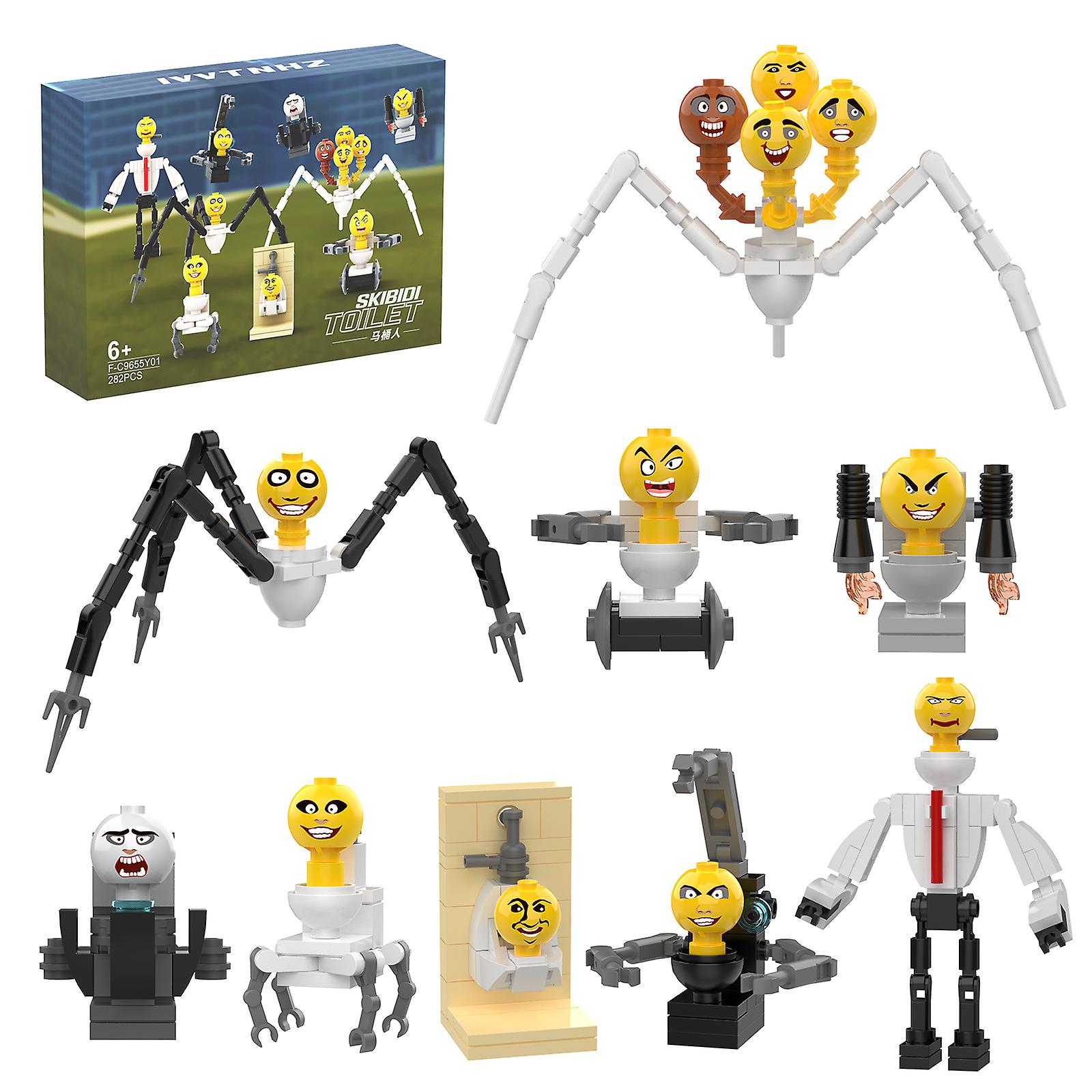 Skibidi Toilet Action Figure Building Brick Set Cameraman Battle Horror Game Character Display and Collectable Building Toy