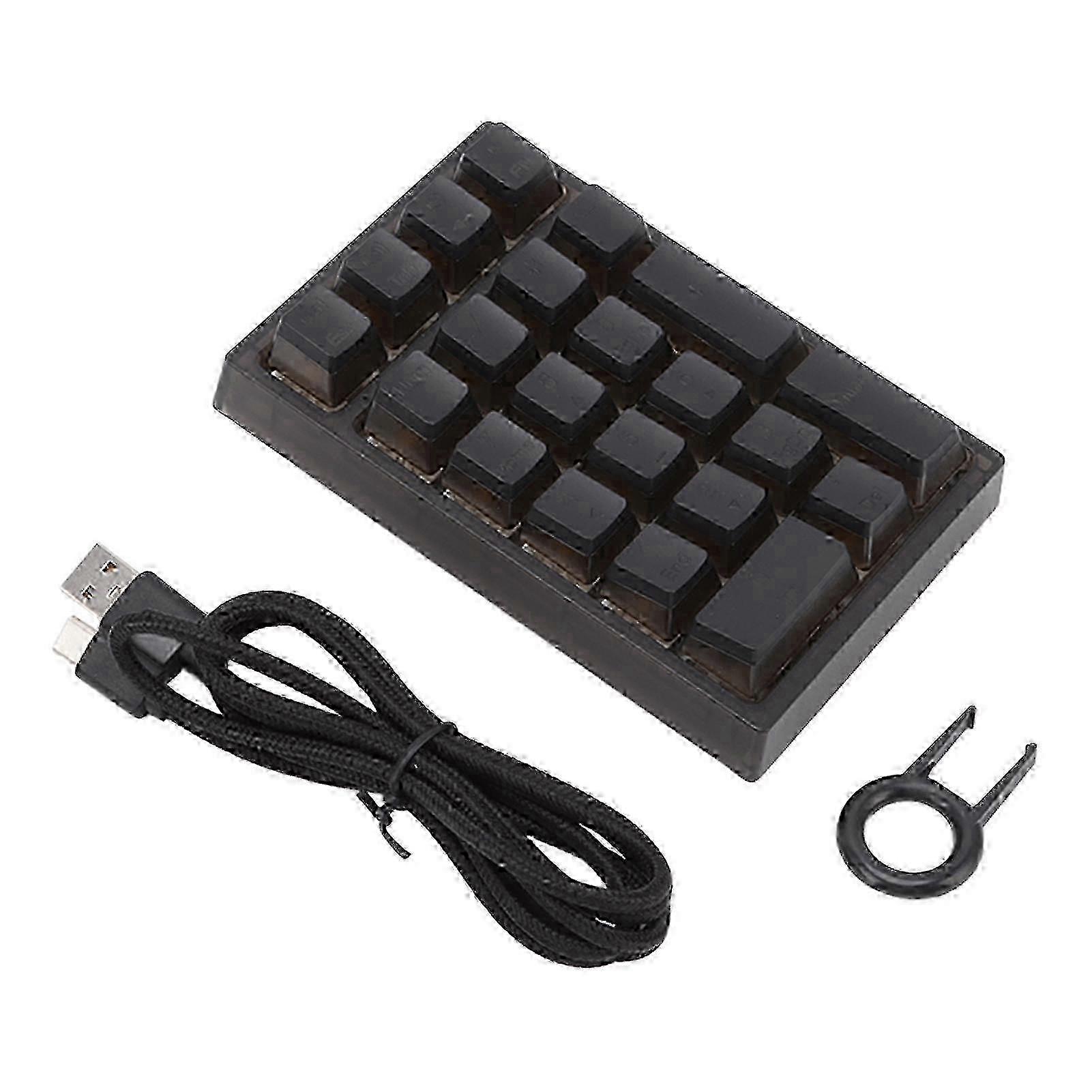 21 Key RGB Backlit Mechanical Numeric Keypad Ergonomic Numpad for Laptop Black