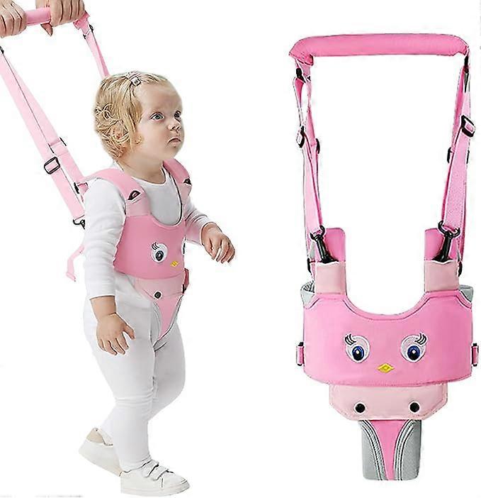 Infant Walking Seat Belt Adjustable Handle Toddler Walking Assistant Learning Assisted Standing and Walking (Pink)