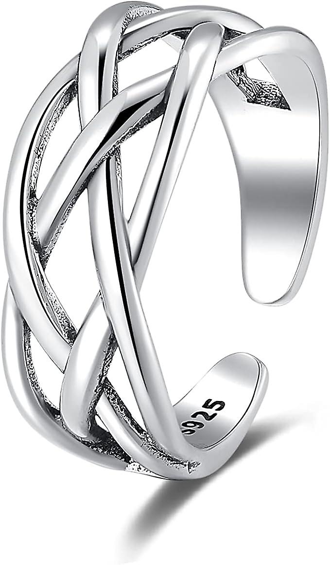 Adjustable women's ring made of silver, multi-layer wrap ring