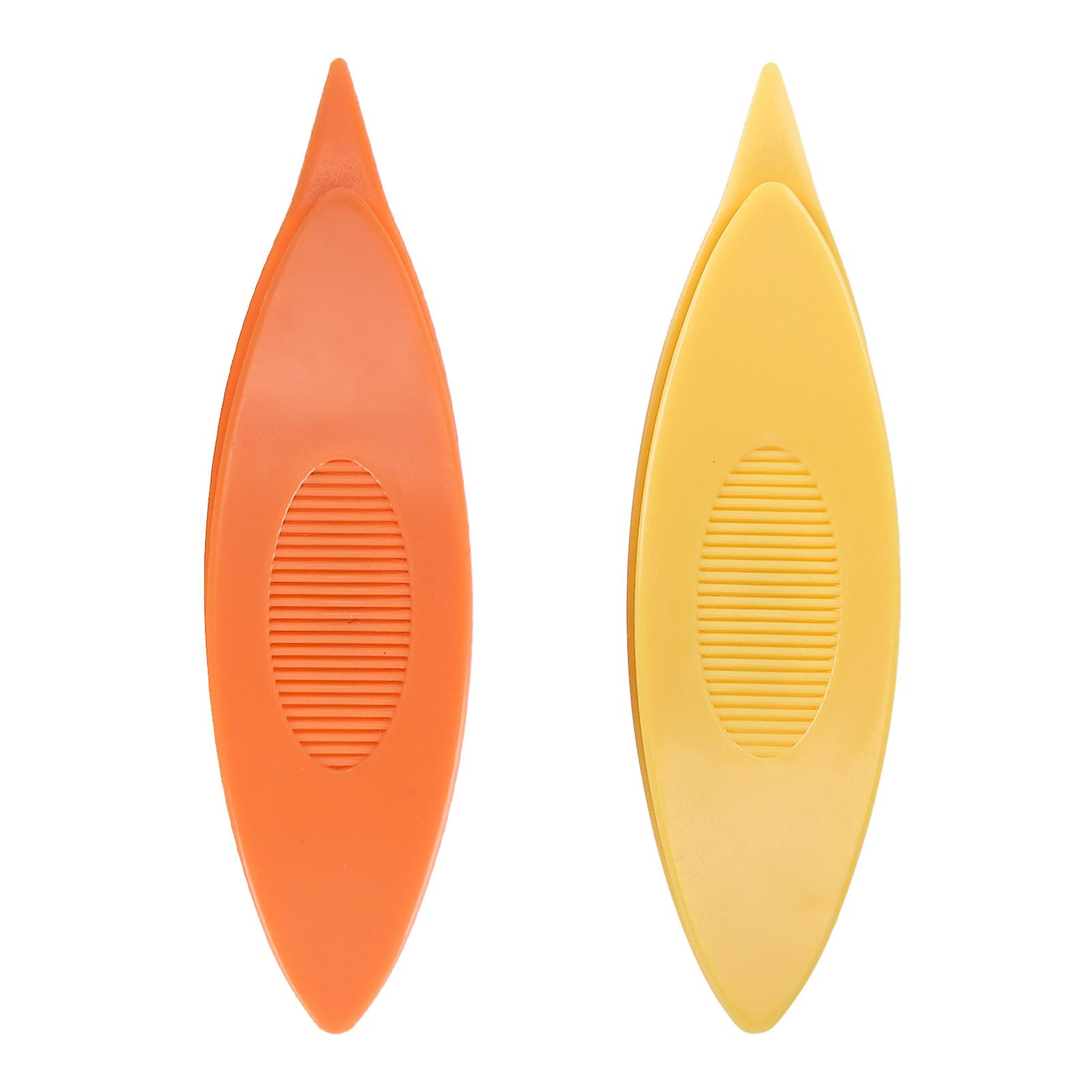 2pcs Tatting Shuttles Plastic Tatting Shuttles Craft Tool for DIY Hand Sewing Knitting(Orange Yellow )
