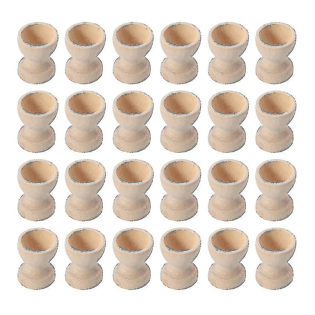 24pcs Wooden Egg Holders Egg Cups Egg Storage Holders Easter Egg Cups For Home-yu