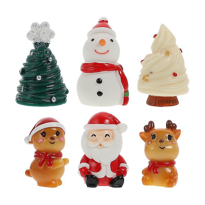 6pcs Xmas Resin Ornaments