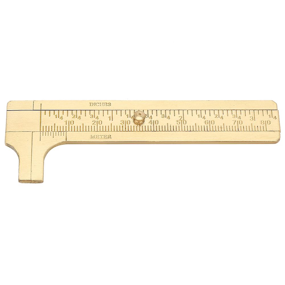 Double Scale Vernier Caliper Portable Brass Sliding Caliper Gauge Ruler Measuring Tool (80mm)