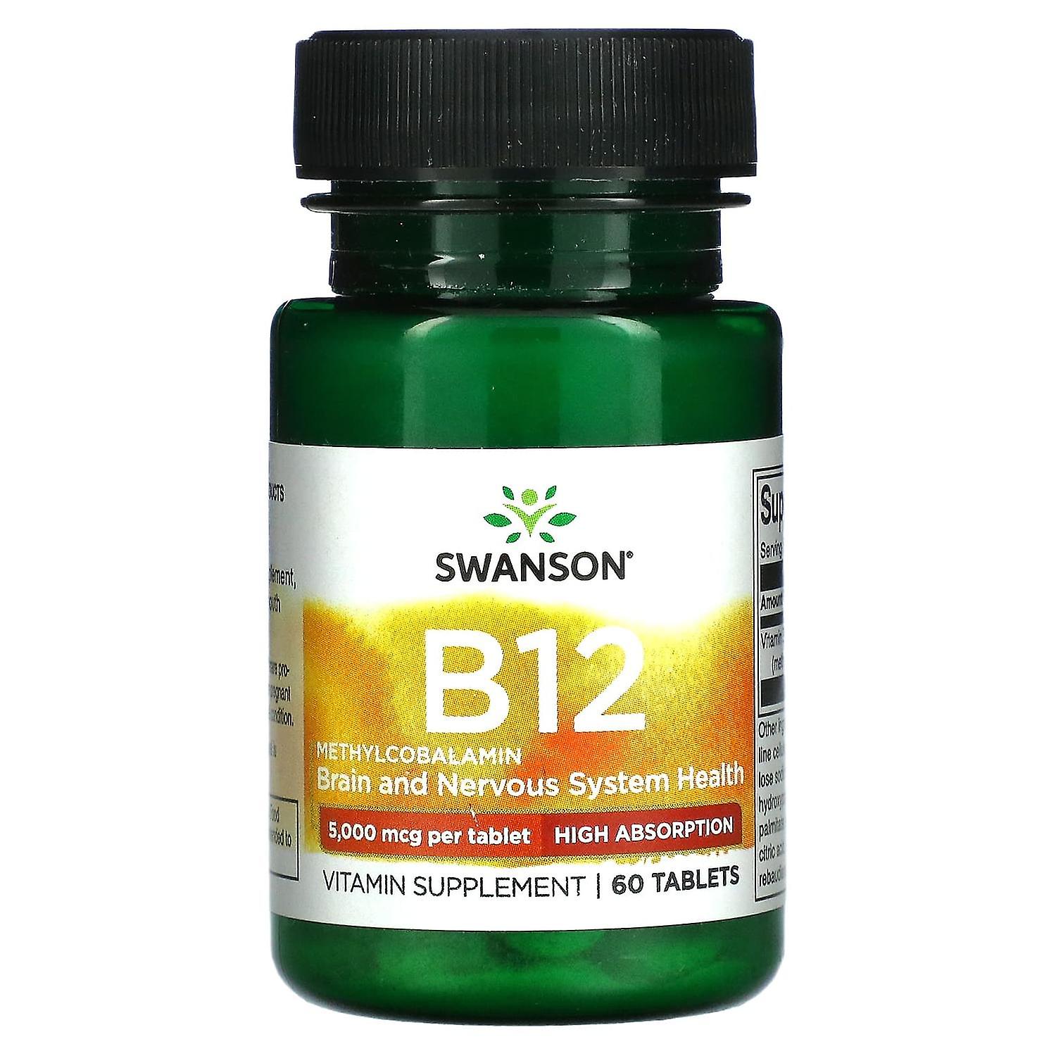 Swanson, B12, 5,000 mcg, 60 Tablets