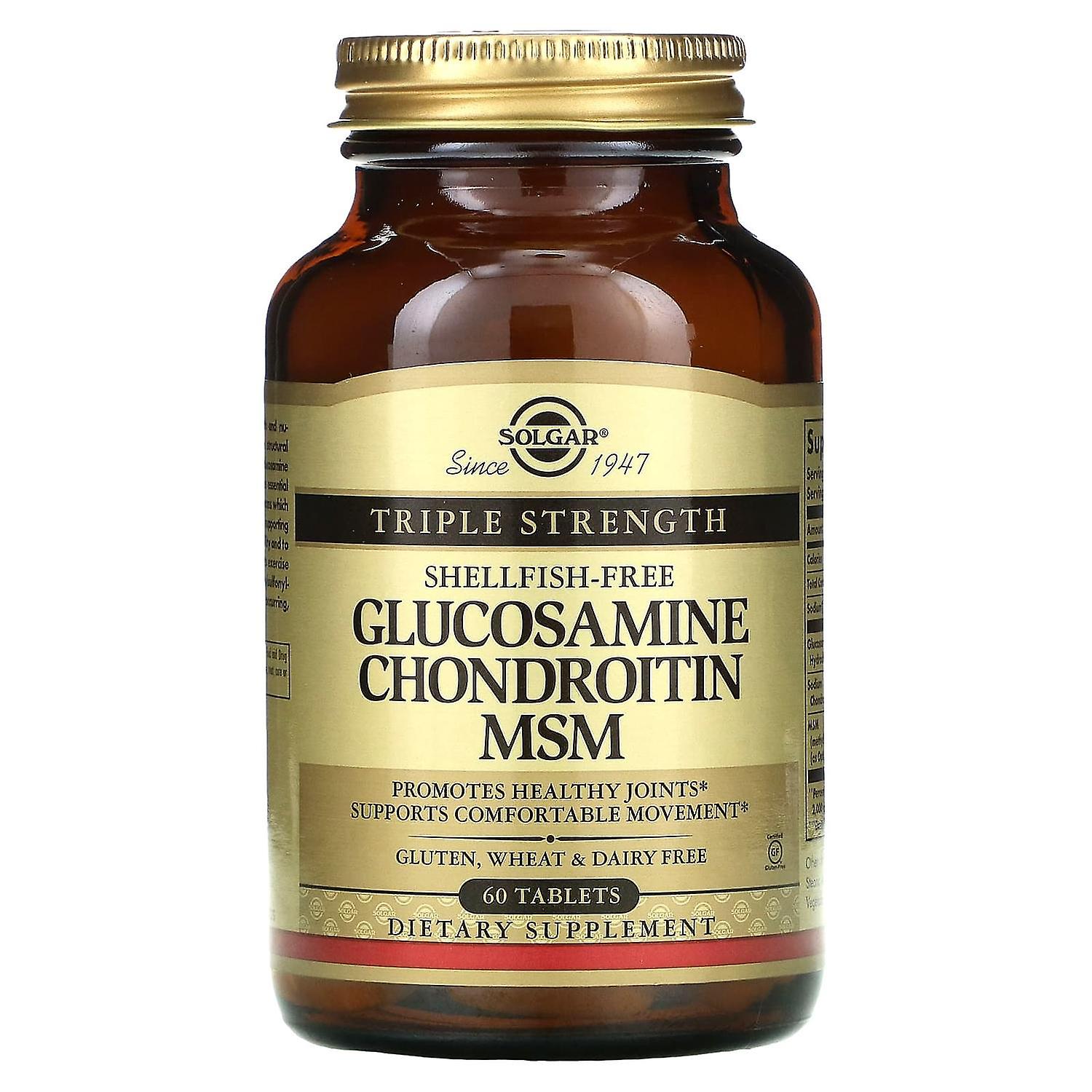 Solgar, Glucosamine Chondroitin MSM, Triple Strength, 60 Tablets