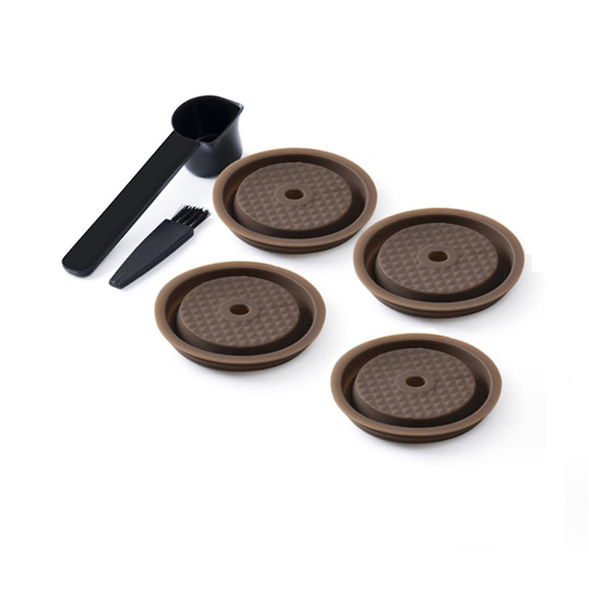 4Pcs Coffee Capsule Lids, Food Grade Silicone Caps for Vertuo Pods, Vertuo Pod Lid for Refillable
