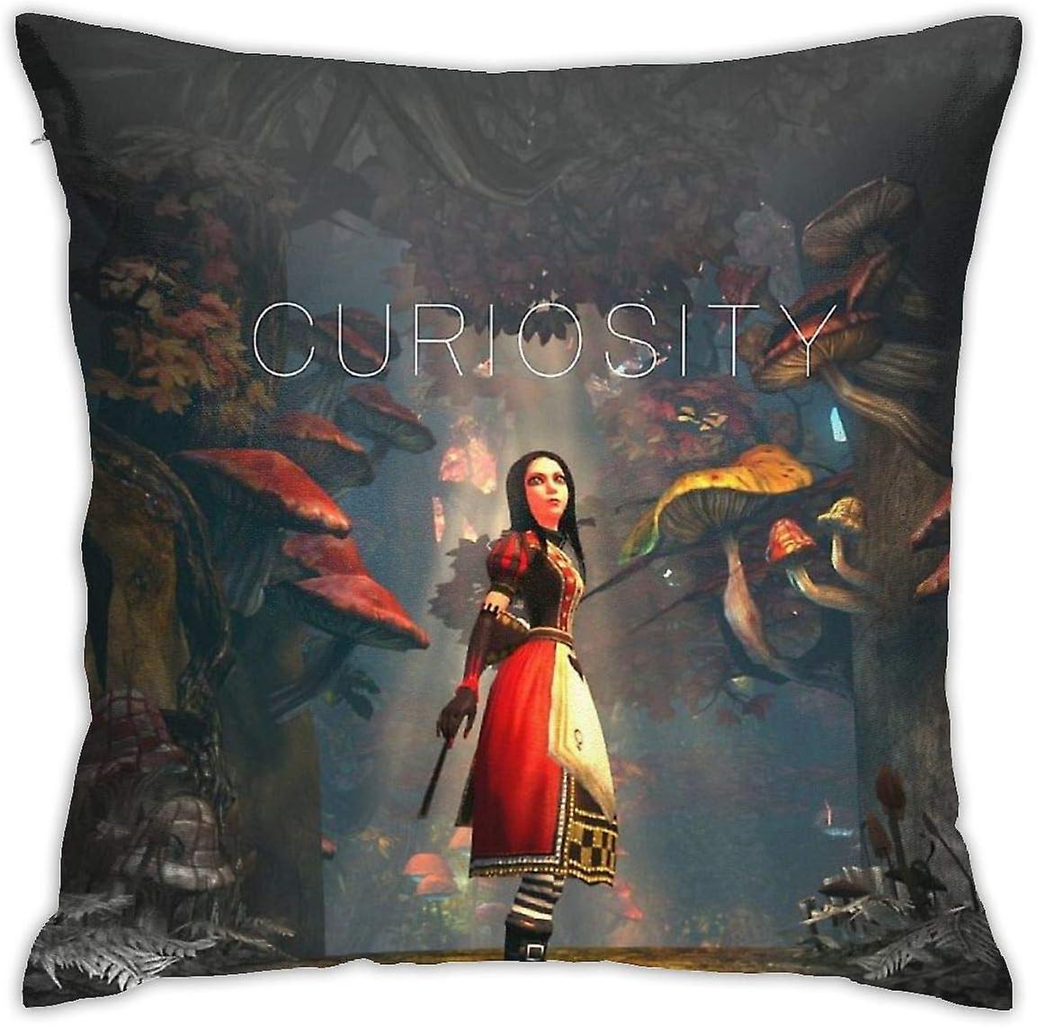 好奇心枕カバーホーム装飾スロー枕カバーソファソファクッション枕ケース18x18インチ